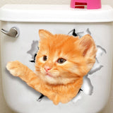 Cats 3D Toilet Sticker