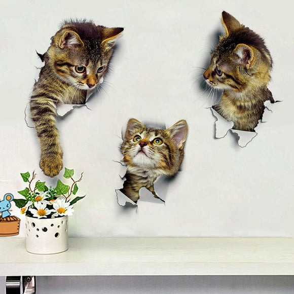 Home Decor Cats 3D Wall Stickers