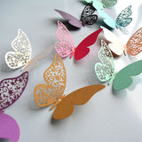 12pcs Pearl Paper Butterfly Wall Stickers