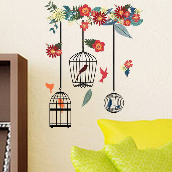 Colorful Birdcage Wall Stickers