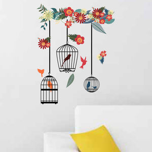 Colorful Birdcage Wall Stickers