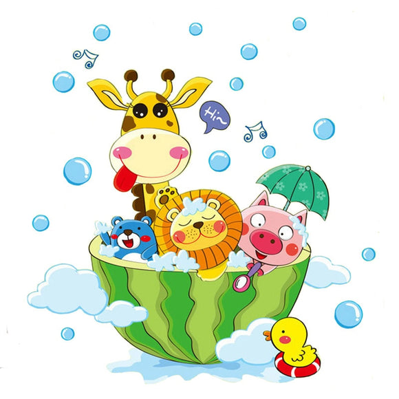 Cute Animals Shower Wall Stickers