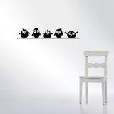 Cute 5 Little Birds Wall Sticker